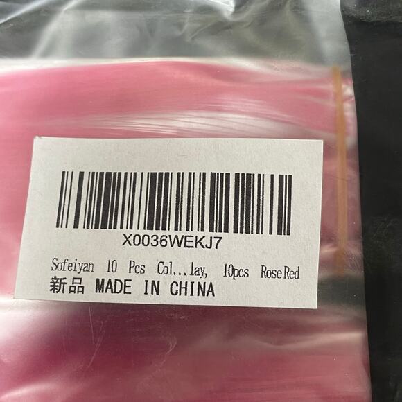 SOFEIYAN 10pc Rose Red Hair Extensions 22" Clip In Synthetic Straight DIY NWT - Picture 5 of 10